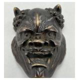 Japanese Bronze Mask of Demon Hannya Netsuke.