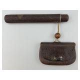 Antique Japanese Textured Leather Sagemono Set.