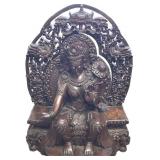 19th Century Carved Rosewood Bodhisattva Maitreya.