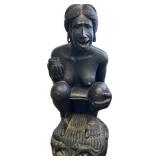 Tribal Carved Hardwood Birthing/Fertility Statue.