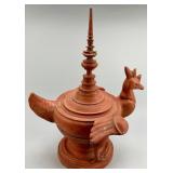Antique Burmese Lacquered Wood Offering Vessel.