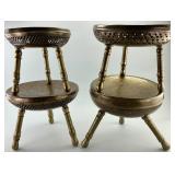 4 Middle Eastern Brass Foot Warmer Stools.