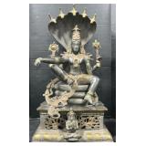 Large Hindu Deity Lord Vishnu Bronze Statue.