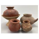 Antique Redware & Terracotta Pottery Vessels.