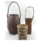2 Japanese Ikebana & Filipino Palawan Baskets.