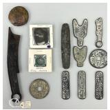 Antique Chinese Amulet & Knife Money.