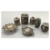 India Silver Trinket Boxes & Tea Canisters.