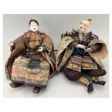 2 Antique Japanese Musha-Ningyo Warrior Dolls.