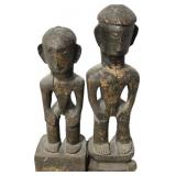 2 Antique Ifugao Carved Wood Bulul Figures.