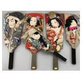 5 Japanese Decorative Hagoita Paddles.