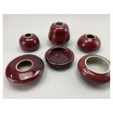 6 Various Chinese Oxblood Glaze Brush Washers.