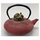Cast Iron Japanese Dragon Motif Teapot.