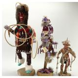 3 Traditional Kachina Dolls.