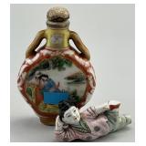 2 Antique Chinese Famille Rose Snuff Bottles.