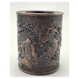Chinese Qing Dynasty Zitan Wood Brush Pot.