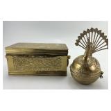 Brass Betel Nut Box & Indo-Islamic Dhokra Peacock.