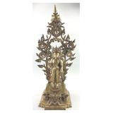 Antique Nepali Maitreya Gilt Bronze Buddha Statue.