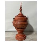 Antique Burmese Lacquered Wood Offering Vessel.