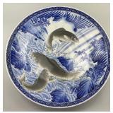 Oversized Japanese Blue & White Porcelain Charger.