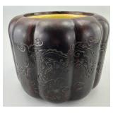 Chinese Dragon Carved  Wood Hibachi Brazier.