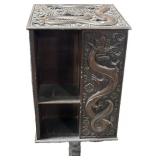 Antique Chinese Dragon-Carved Revolving Bookshelf.