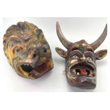 Mexican Folk Art Lion & Diablo Masks.