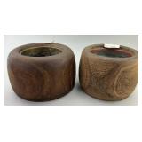 2 Antique Japanese Kiri Wood Hibachi Braziers.