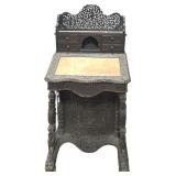 Antique Anglo-Indian Carved Padauk Davenport Desk.