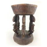 African Luba or Baule Carved Wood Stool.