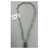 Vintage Chinese Carved Jade Beaded Necklace.