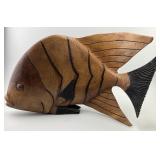 Vintage Large Hand Carved Mahogany Angel Fish.