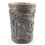 Fine Antique Chinese Carved Zitan Brush Pot.