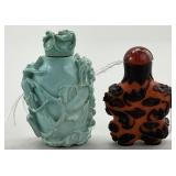 Chinese Turquoise & Peking Glass Snuff Bottles.