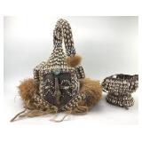Tribal Elephant Helmet Mask, African Basket.