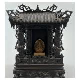 Antique Chinese Carved Wood Buddhist Altar Shrine.
