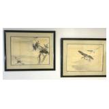 2 Antique Japanese Ink Wash Paintings.