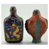 2 Chinese Cloisonnï¿½ Enamel Snuff Bottles.