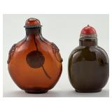 Antique Chinese Amber and Agate Snuff Bottles.