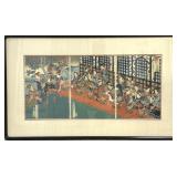Japanese Woodblock Triptych Print by Yoshitora.