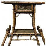 Antique Japonisme Lacquered Bamboo Stand.