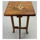 Small Vintage East Asian Marquetry Side Table.
