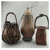 2 Ikebana Bamboo Baskets & East African Calabash.