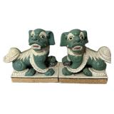 Pair of Vintage Chinese Ceramic Foo Dog Figures.
