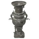 Antique Japanese Monumental Bronze Floor Vase.