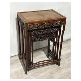 Chinese Carved Rosewood Nesting Tables.