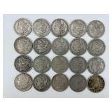 19 90% Silver Morgans & 1 90% Silver Peace Dollar.