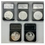 5 1 Troy Oz American History Bullion Slabs.