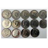 14 1971-2015 Kennedy Half Dollars.