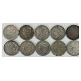 10 90% Silver 1883-1899 Morgan Dollars.