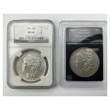 NGC & Bradford Exchange Graded Morgan Slabs.